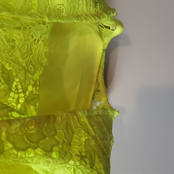 J. CREW COLLECTION Neon Yellow Lace Sheath Cocktail Work Spring Dress - Picture 13 of 16